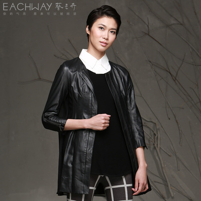 [秋冬新品] eachway/艺之卉艺之卉 冬季经典款宽松休闲中长款绵羊皮衣