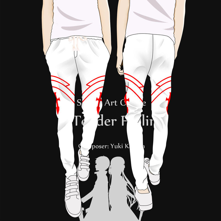 动漫裤子 刀剑神域长裤 动漫小脚卫裤 百搭休闲二次元周边桐人