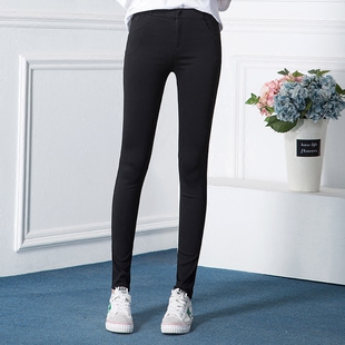 2017春夏新款长裤女薄款弹力修身小脚裤显瘦百搭外穿纯棉打底裤子