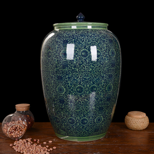 景德镇陶瓷仿古米缸大号50斤带盖米缸米桶米罐坛子储米箱厨房用品