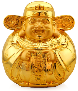 礼艺佳 开光招财进宝文财神摆件存钱罐金佛像办公室桌前台小饰品礼艺
