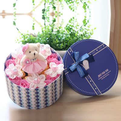 洗浴用品 沐浴皂 莹心 玫瑰香皂花费列罗巧克力礼盒送女生生日礼物520