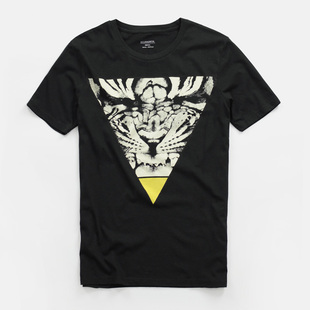 英伦休闲羊头竹节棉重复古洗水做旧v领短袖t恤男士体恤 2015新款