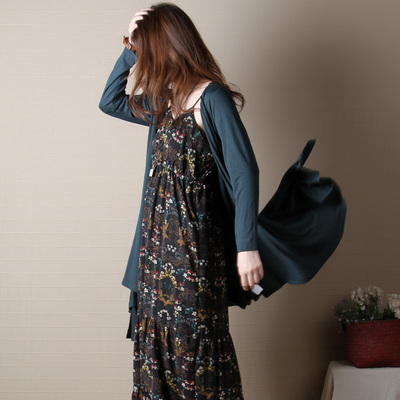 2016春装新款韩版开衫针织中长款外披薄外套长裙外搭