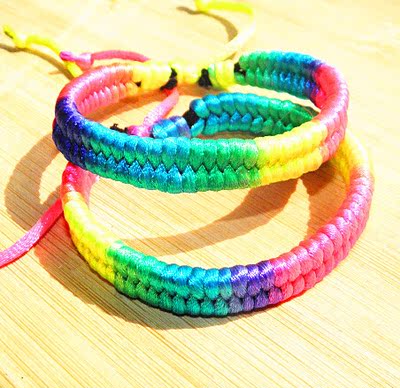 包邮五彩绳端午节五彩绳手链男女款编织彩虹手工手绳饰品吉祥批发