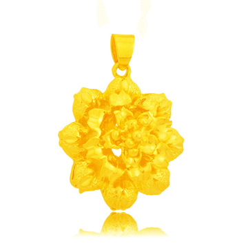 [批发促销] 霸王金吊坠玫瑰金吊坠花吊坠镀24k金色女士吊坠送女友最佳