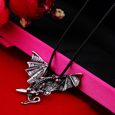 非主流哥特个性饰品批发邪恶翅膀魔龙男士项链-黑暗之龙