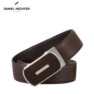 丹尼爱特2016春季新款简约深啡色海豹皮男士腰带真皮软面皮带特价