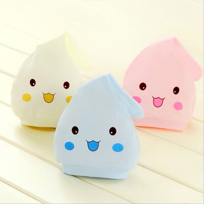 满68包邮 新生儿帽子纯棉单层 0-3个月适用 婴儿卡通胎帽长尾帽