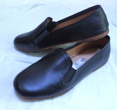 高档春秋男款单鞋松紧方口头层牛皮 牛皮底 纯手工皮鞋老北京男鞋