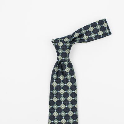 maskman绿色真丝方格波点英伦男士生日 圣诞礼物礼盒装8cm宽领带