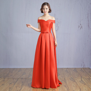 伴娘小礼服香槟色酒红色短裙一字肩绑带新款新娘宴会百褶抹胸礼服