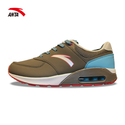 b仓安踏气垫鞋女鞋冬季休闲鞋皮面 复古运动鞋综训鞋12447777