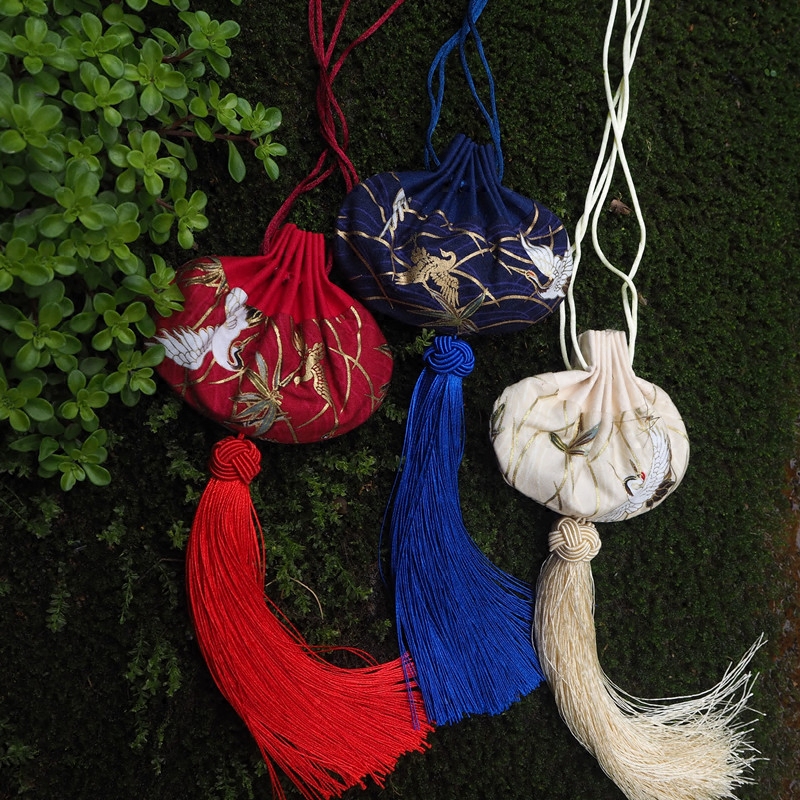 仙鹤香包中国风汉服香囊儿童挂脖随身香袋汽车挂件礼品logo订制