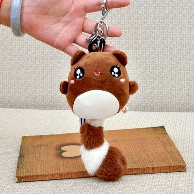 可爱卡通长尾熊钥匙扣挂件毛绒汽车挂饰包包挂饰公仔娃娃女生礼物