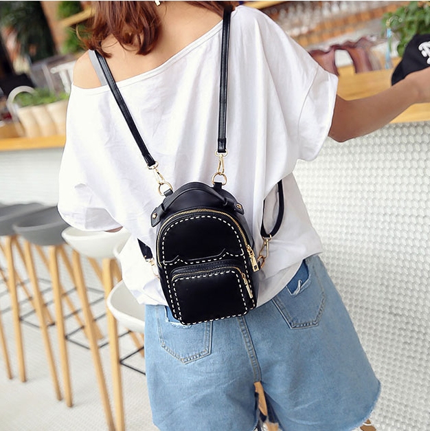 迷你小背包女2017新款韩版时尚pu小双肩包潮单肩简约百搭休闲小包