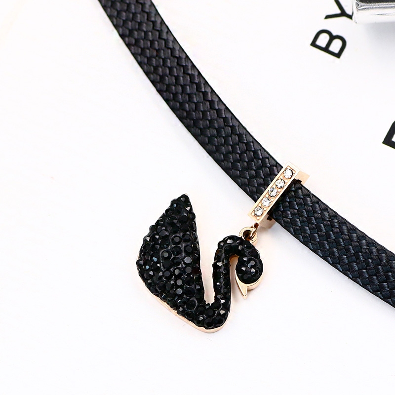 韩国黑色小天鹅项圈颈带女choker短款百搭颈链锁骨链项链脖子饰品