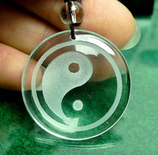 挂坠 精致白水晶雕刻太极 ty6353 挂坠