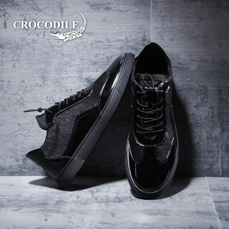 鳄鱼恤男鞋新款韩版秋鞋男运动休闲鞋潮鞋青少年时尚滑板鞋跑步