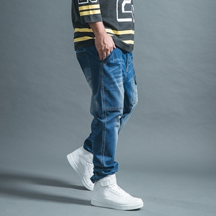 装b男b-mens正品英伦风范街头潮人蔚蓝酷玩飞鼠u型小脚九分牛仔裤