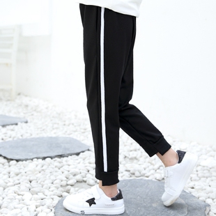 春秋款儿童女童裤子黑色小脚长裤休闲运动裤宽松百搭秋装小学生