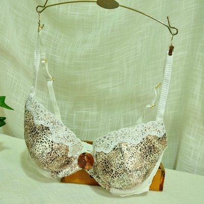 英国ff 豹纹 光面 薄款 内衣 文胸 70dd